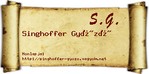 Singhoffer Győző névjegykártya
